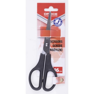 Ножиці 16 cм, пластикові ручки з ергоном. вставками OFFICE PRODUCTS